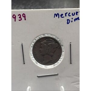 1939 Philadelphia 90% silver Mercury dime Coin Collecting Sliver